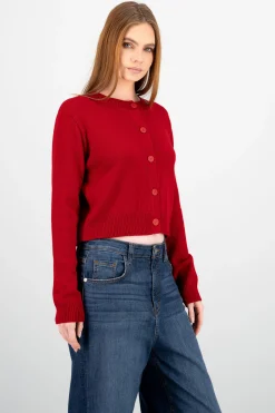 Shasa Solid Buttoned Cardigan