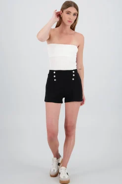 Shasa Solid Buttoned Shorts
