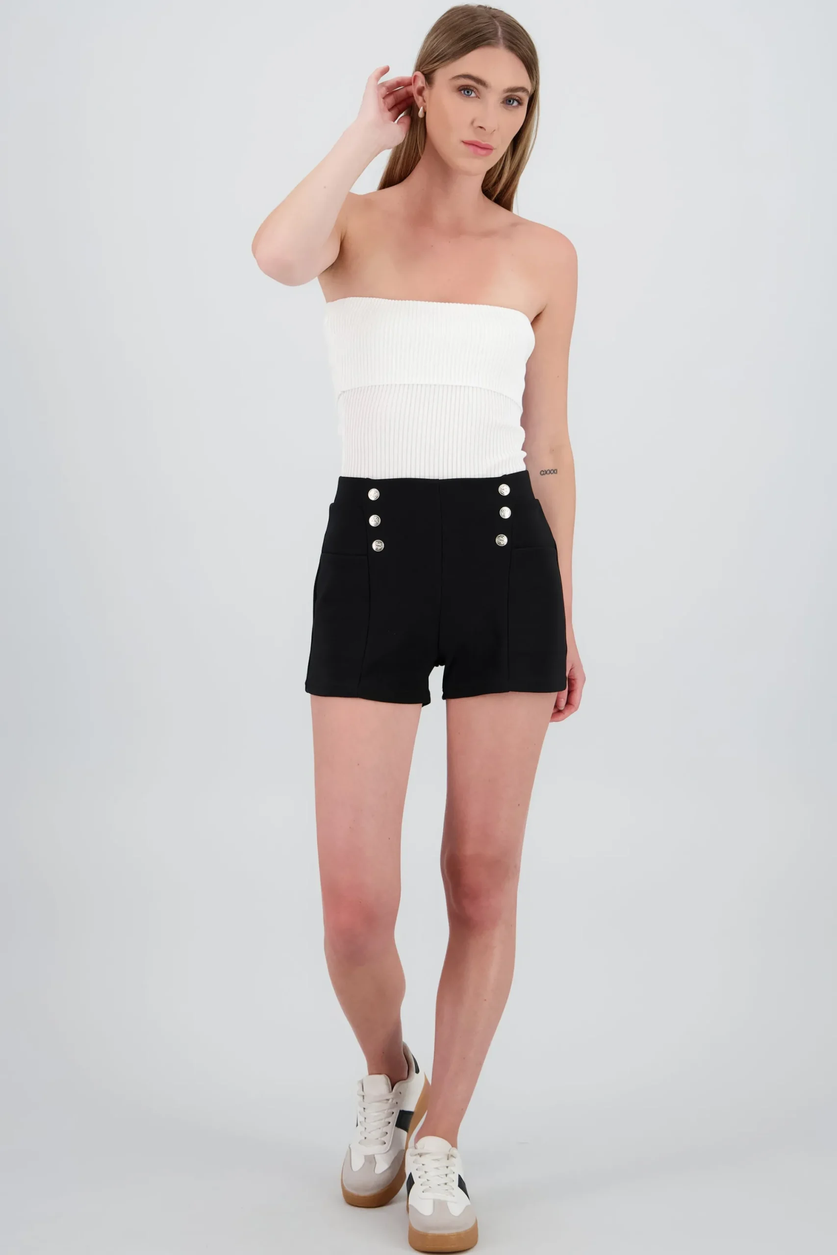 Shasa Solid Buttoned Shorts