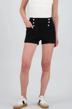 Shasa Solid Buttoned Shorts