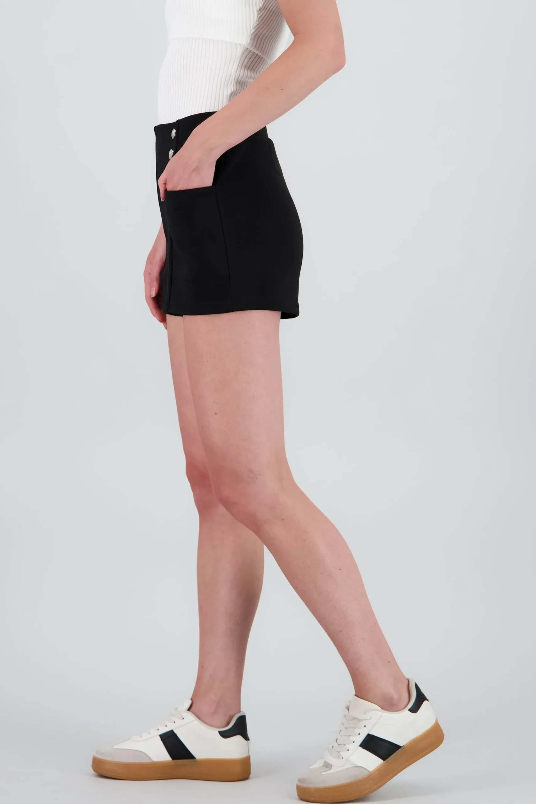 Shasa Solid Buttoned Shorts