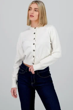 Shasa Solid Buttoned Sweater