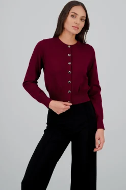 Shasa Solid Buttoned Sweater