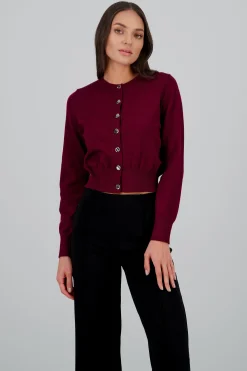 Shasa Solid Buttoned Sweater