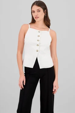 Shasa Solid Buttoned Top