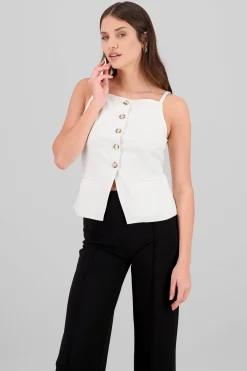 Shasa Solid Buttoned Top