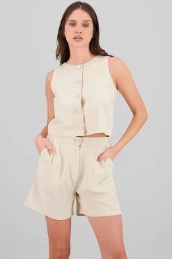 Shasa Solid Buttoned Vest