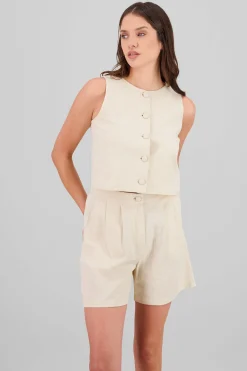 Shasa Solid Buttoned Vest