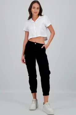 Shasa Solid Cargo Jeans