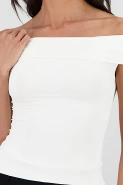 Shasa Solid Cascading Off Shoulder Top