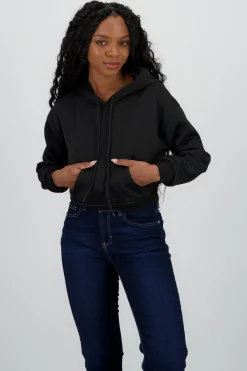 Shasa Solid Crop Hoodie