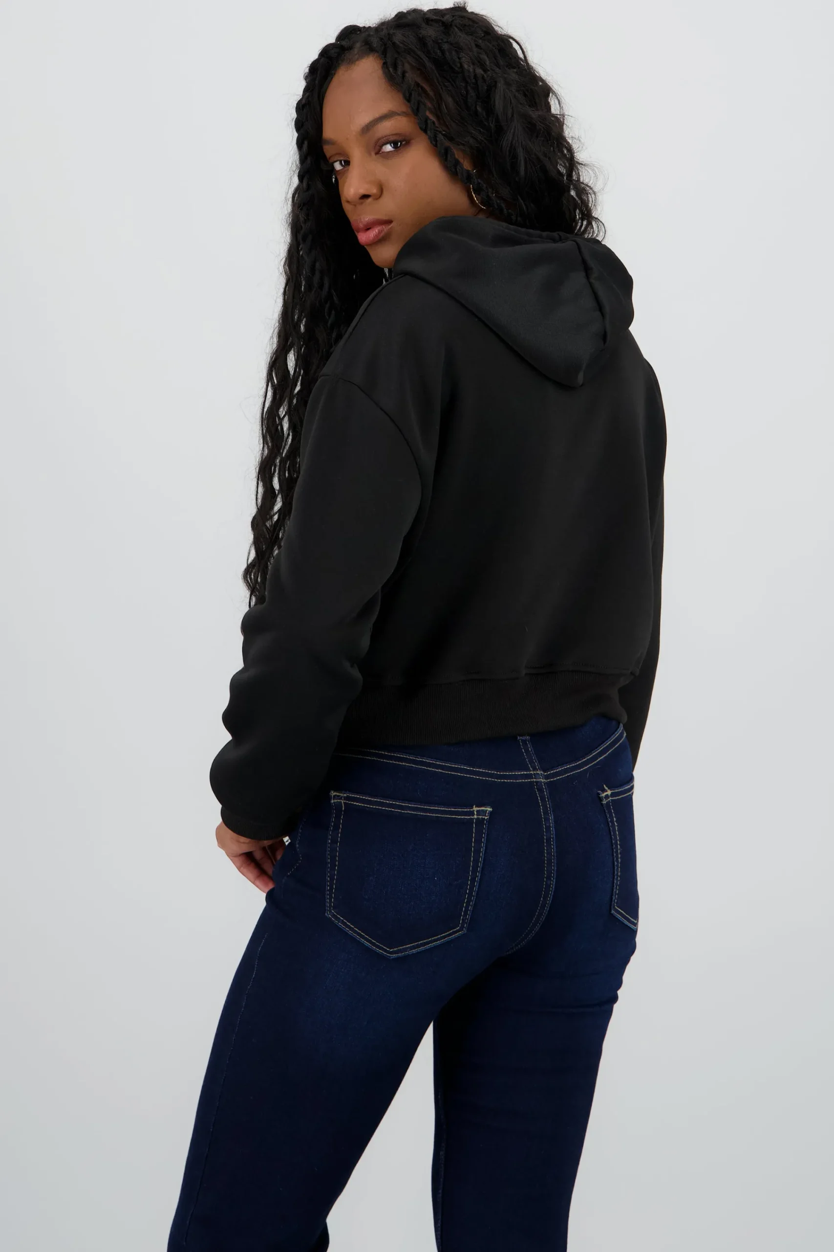 Shasa Solid Crop Hoodie