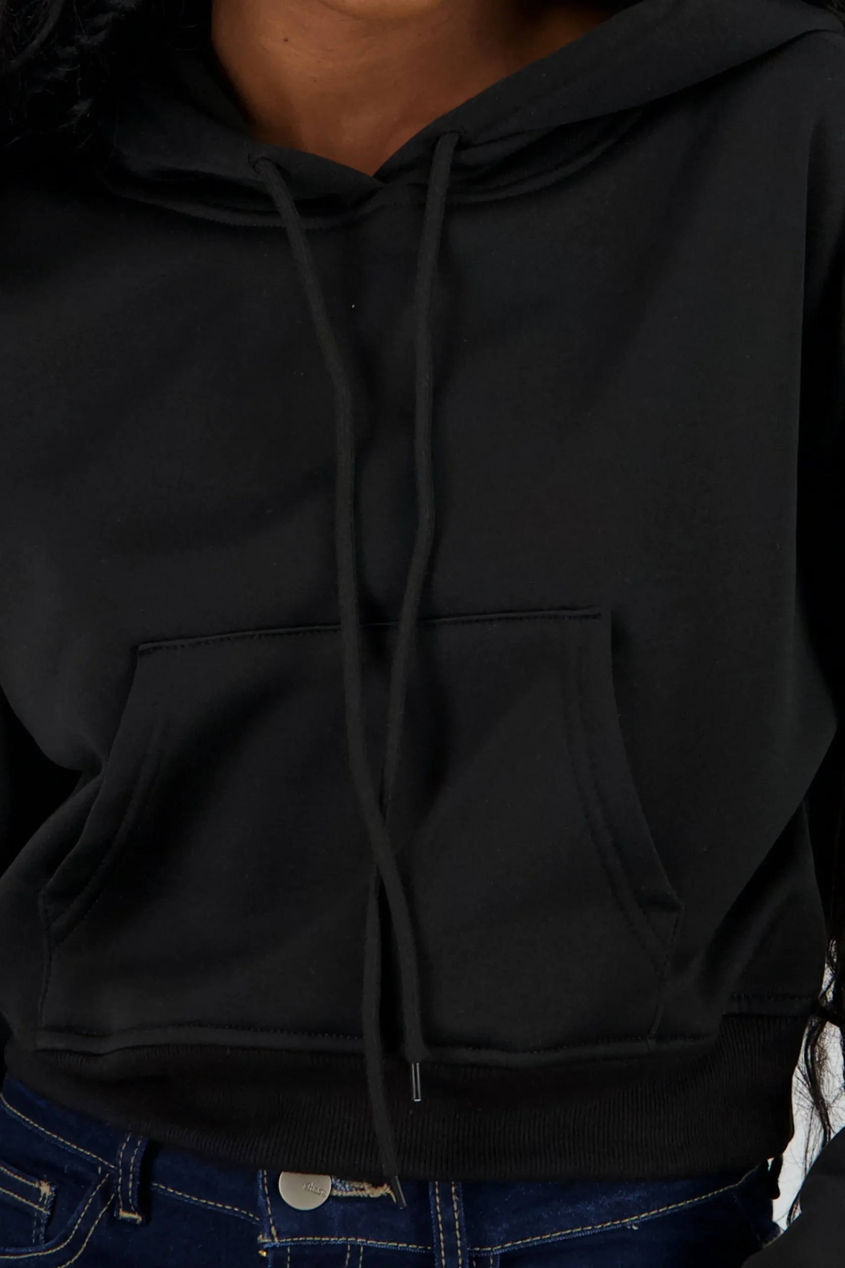 Shasa Solid Crop Hoodie