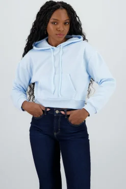 Shasa Solid Crop Hoodie