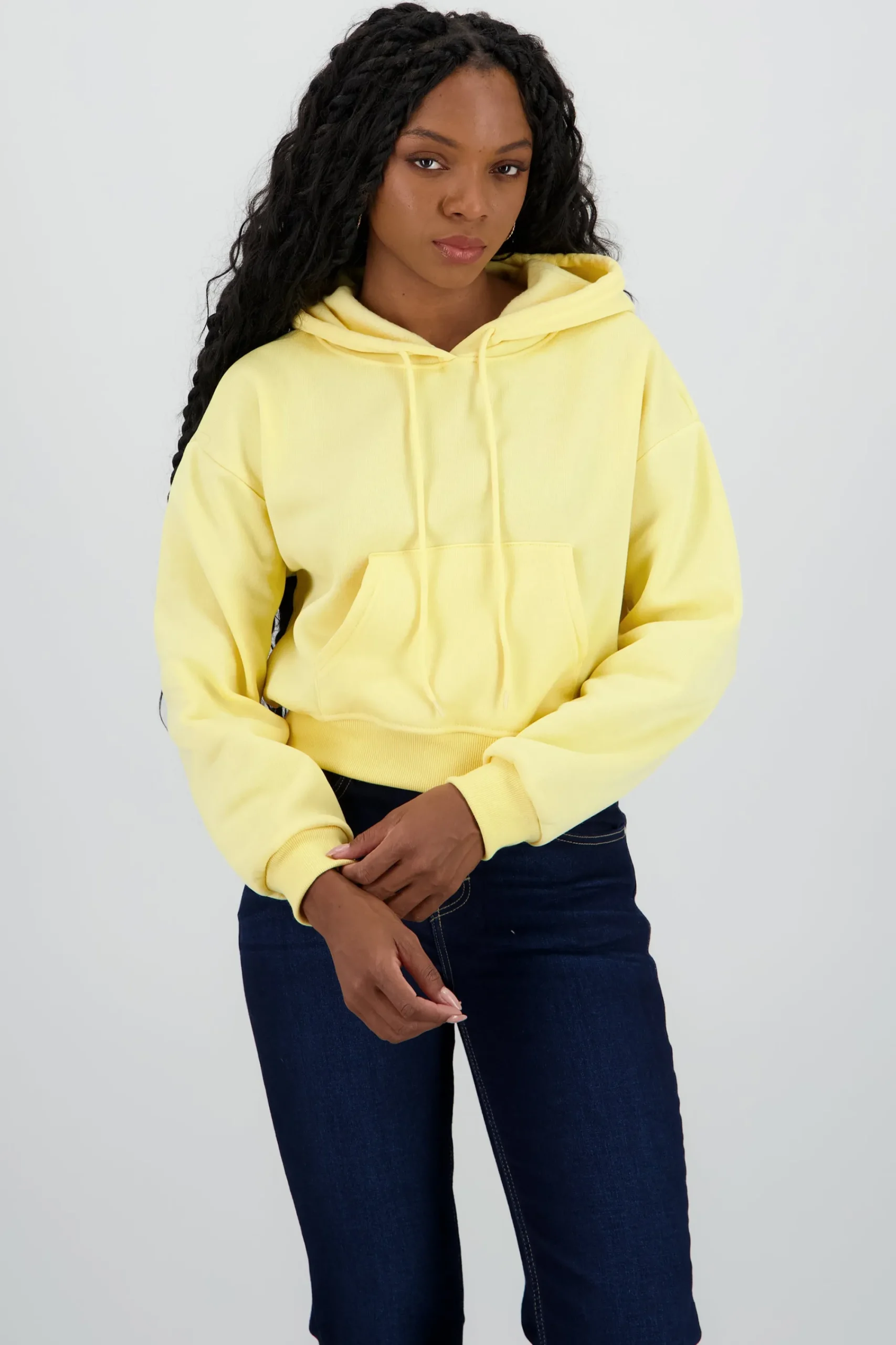 Shasa Solid Crop Hoodie