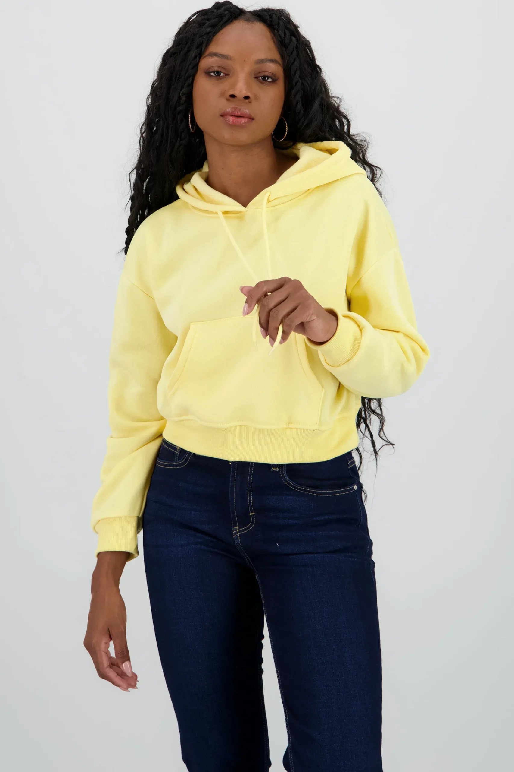 Shasa Solid Crop Hoodie