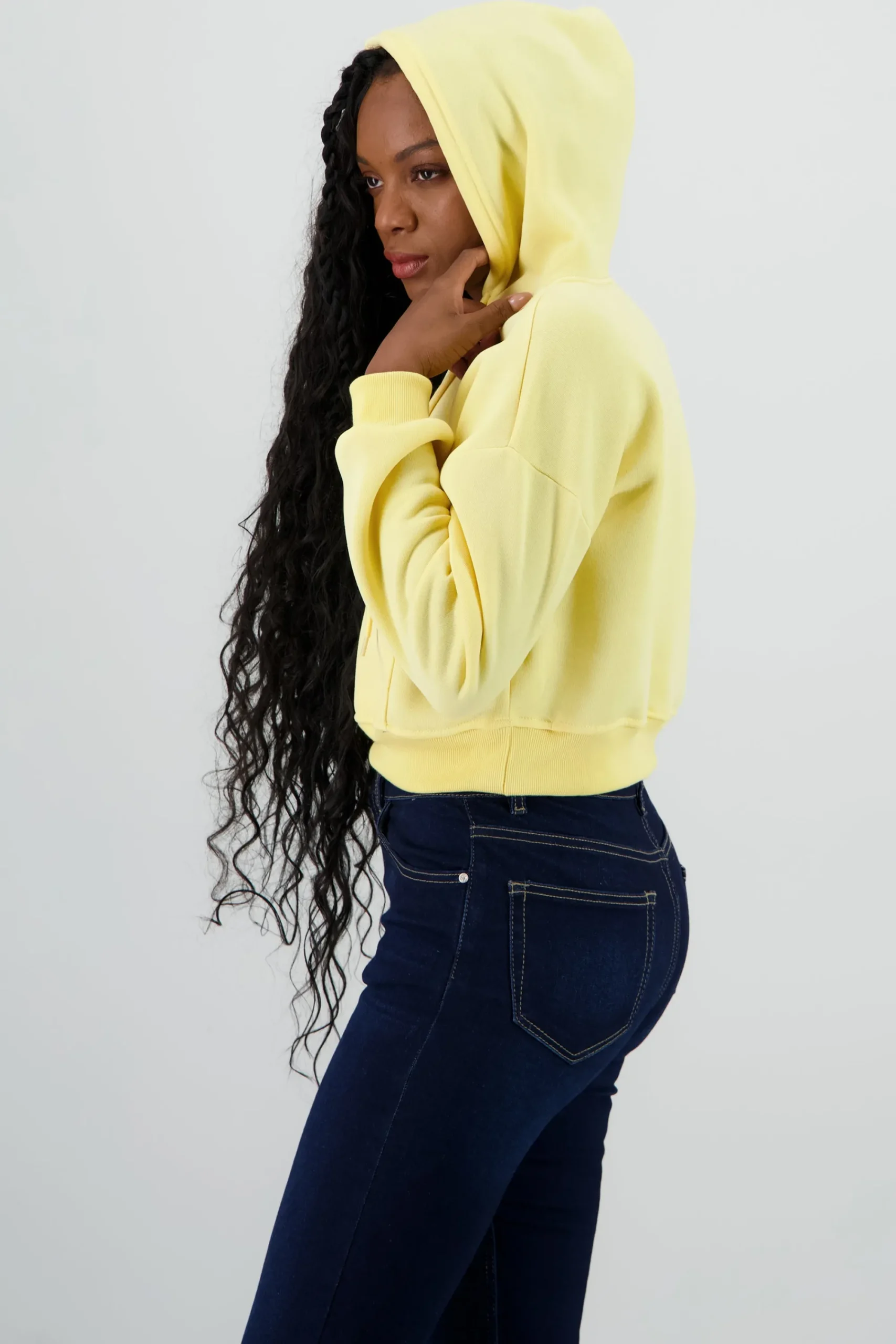 Shasa Solid Crop Hoodie