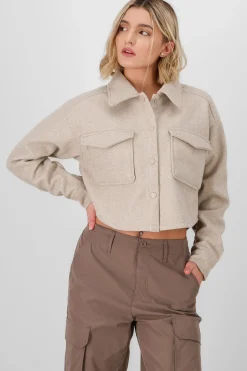 Shasa Solid Cropped Jacket