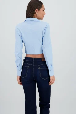 Shasa Solid Cropped Shirt