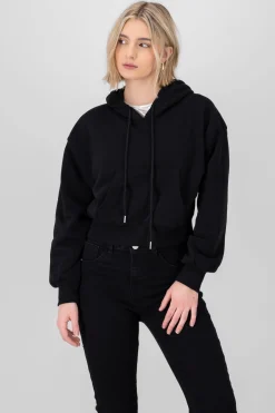 Shasa Solid Cropped Sweatshirt