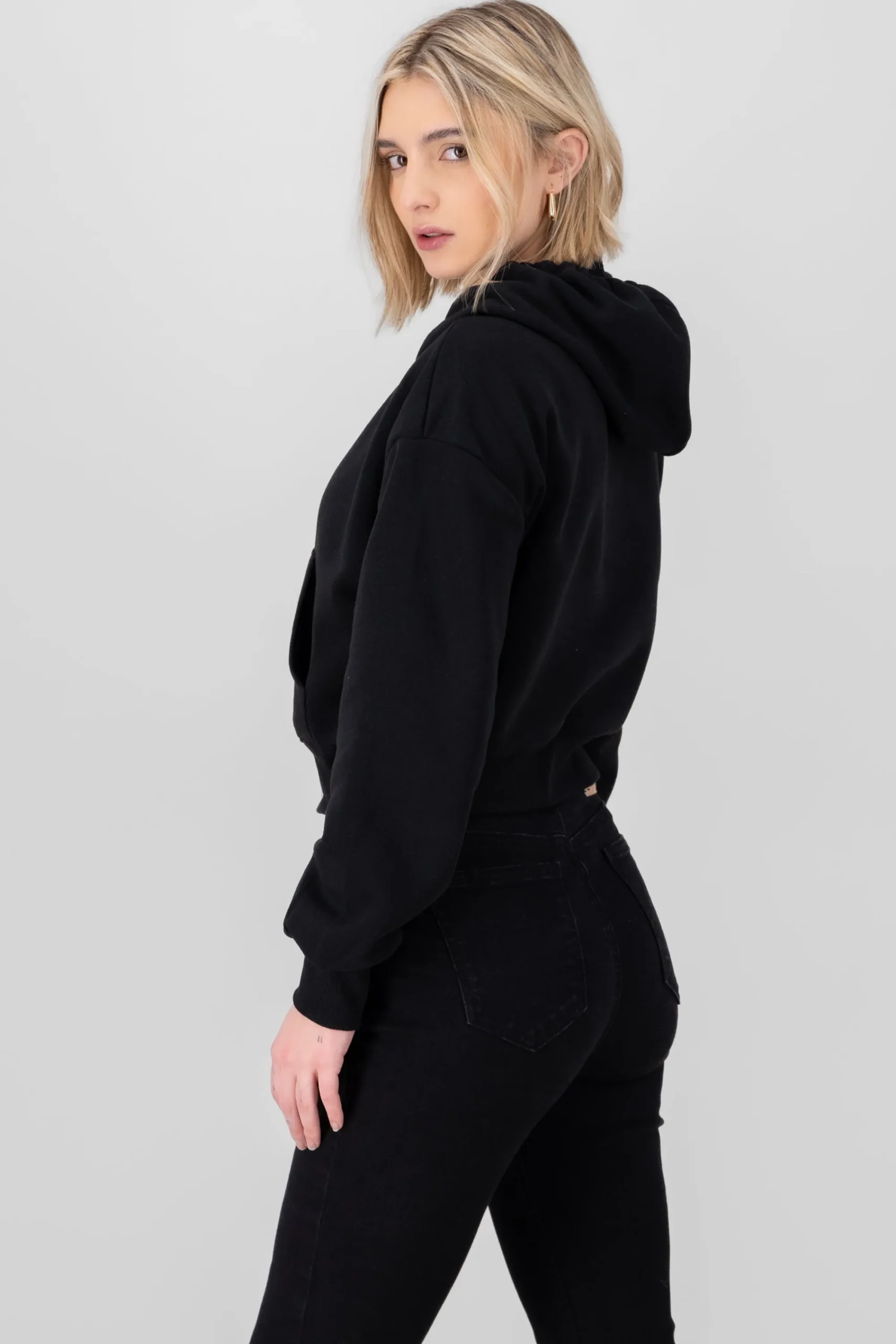 Shasa Solid Cropped Sweatshirt