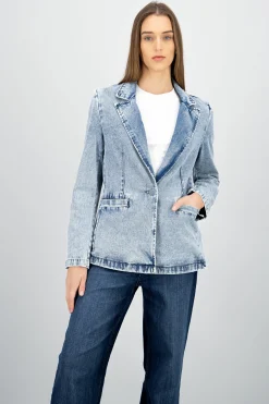 Shasa Solid Denim Blazer