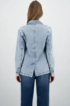Shasa Solid Denim Blazer