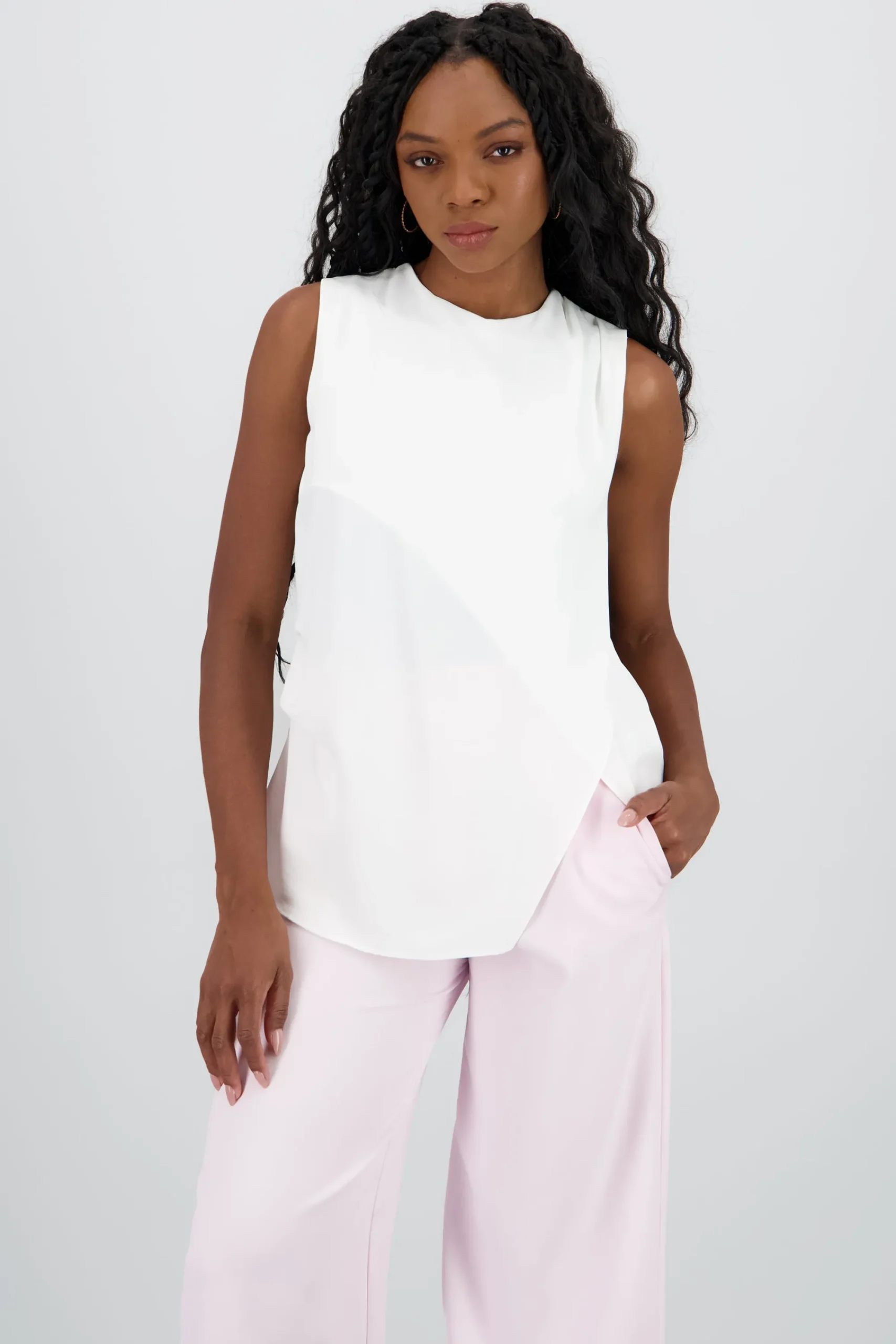 Shasa Solid Draped Blouse