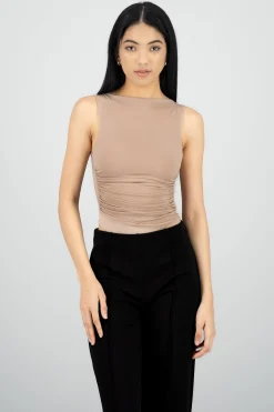 Shasa Solid Draped Bodysuit