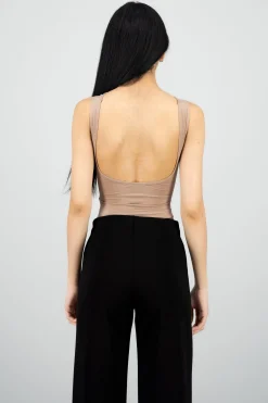Shasa Solid Draped Bodysuit