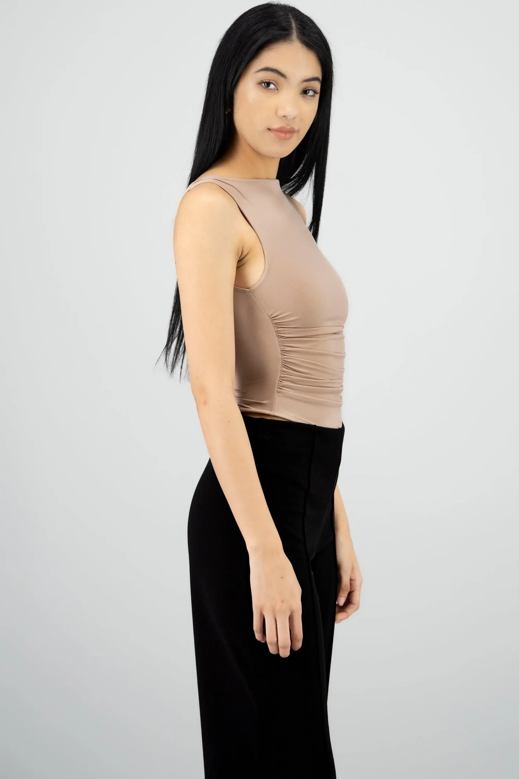 Shasa Solid Draped Bodysuit
