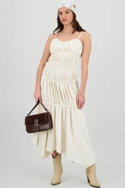 Shasa Solid Dress with Details