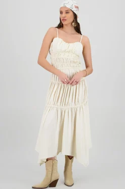 Shasa Solid Dress with Details