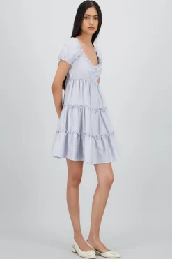 Shasa Solid Dress with Ruffle Detail