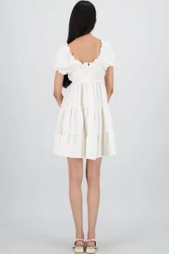 Shasa Solid Dress with Ruffle Detail