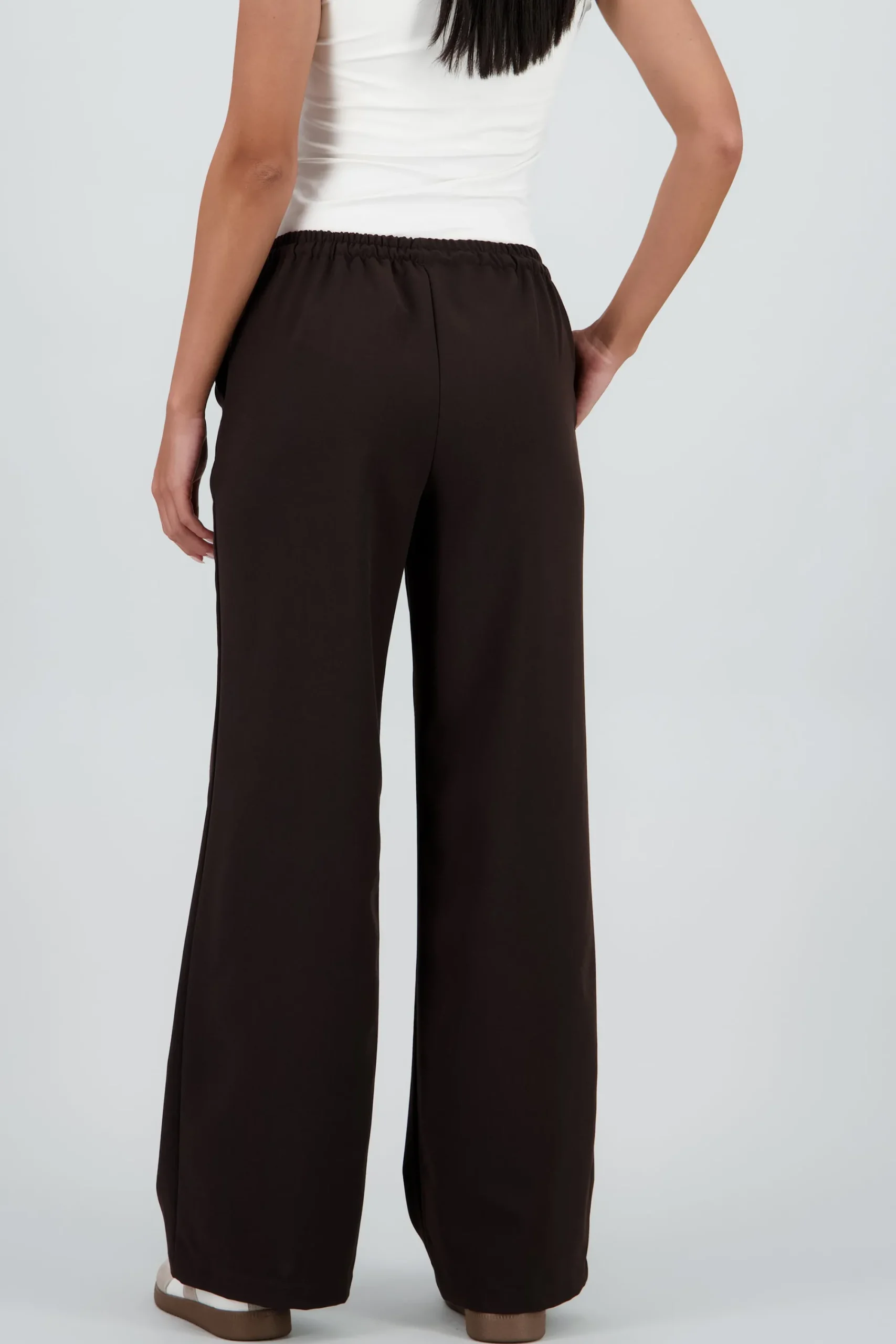 Shasa Solid Elastic Waistband Pants