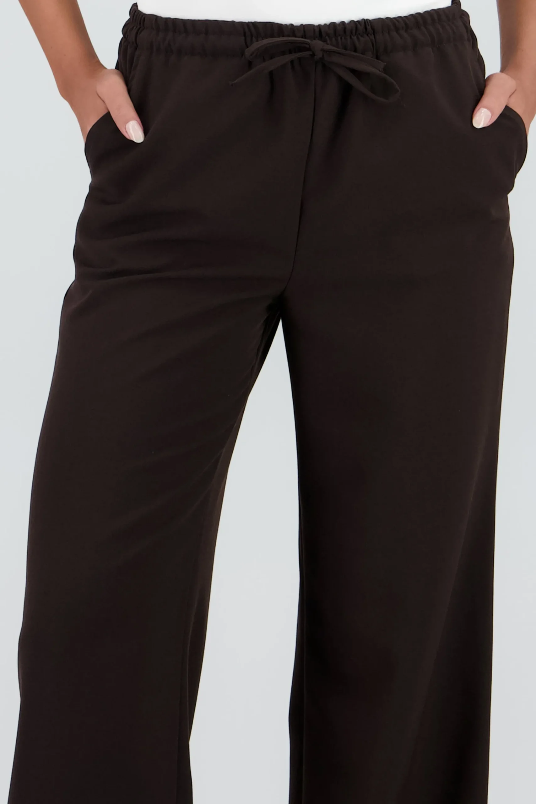 Shasa Solid Elastic Waistband Pants