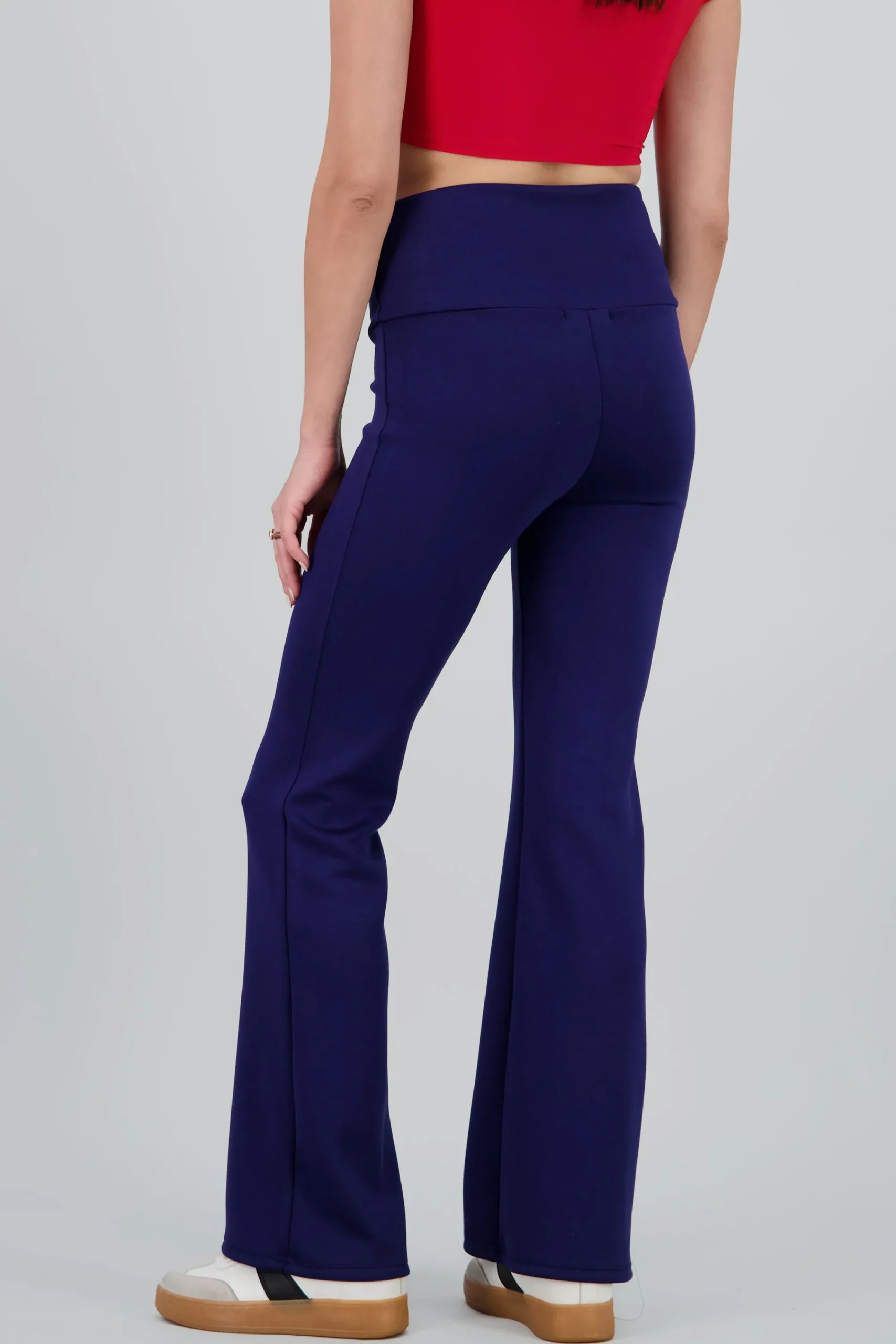 Shasa Solid Flared Pants with Double Detail