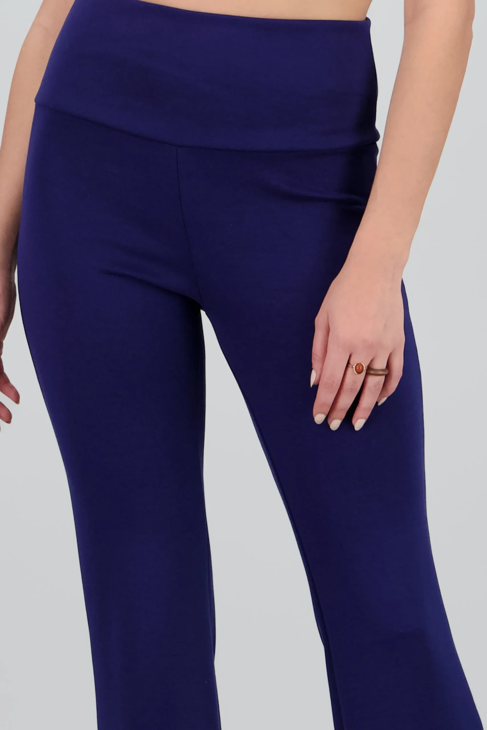 Shasa Solid Flared Pants with Double Detail