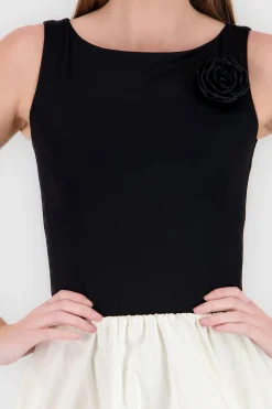 Shasa Solid Floral Bodysuit