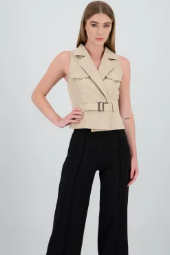 Shasa Solid Gabardine Vest
