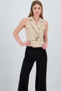 Shasa Solid Gabardine Vest