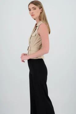 Shasa Solid Gabardine Vest