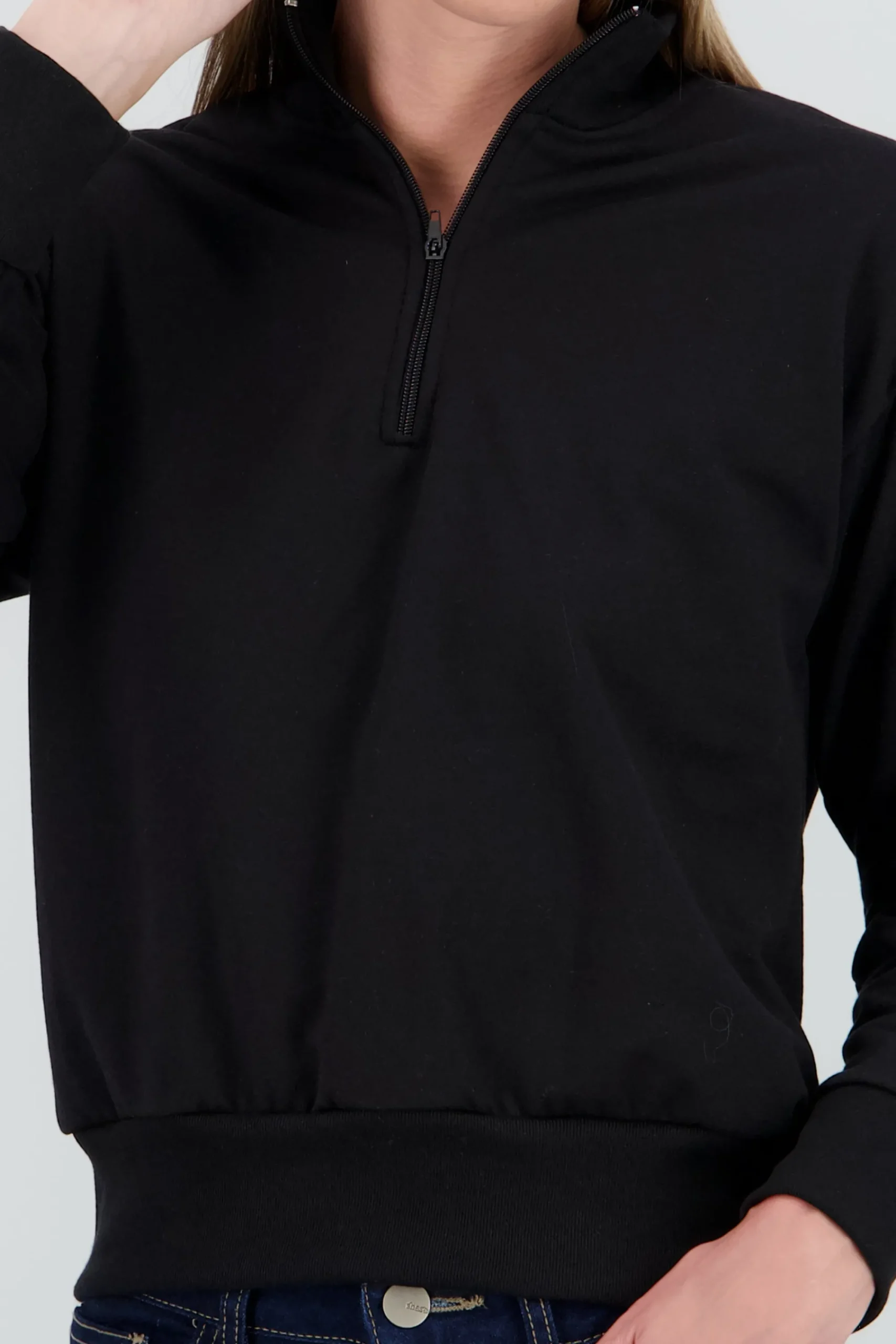 Shasa Solid Half Zip Sweatshirt