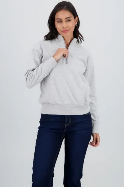 Shasa Solid Half Zip Sweatshirt
