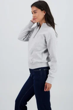 Shasa Solid Half Zip Sweatshirt