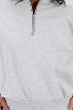 Shasa Solid Half Zip Sweatshirt