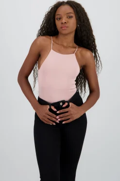 Shasa Solid Halter Bodysuit