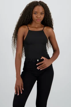 Shasa Solid Halter Bodysuit