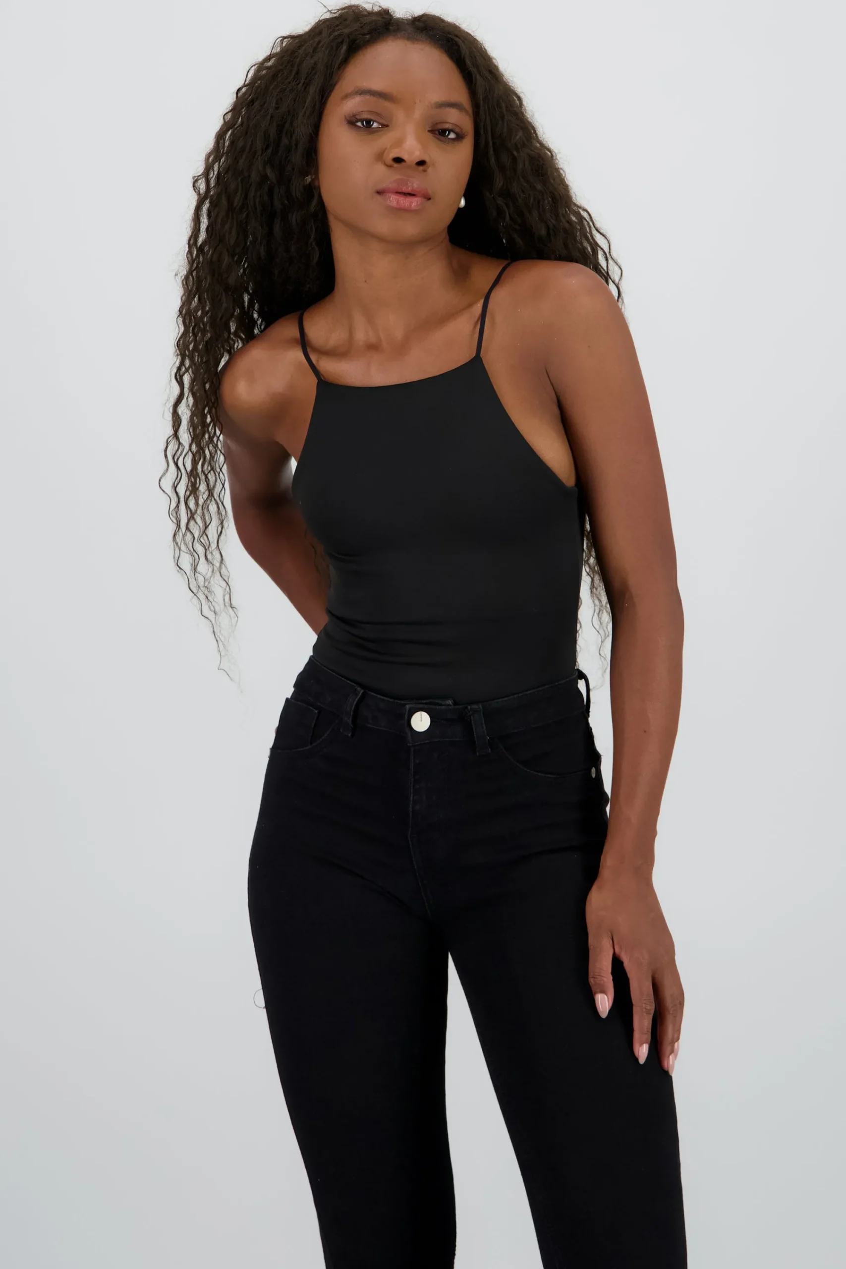 Shasa Solid Halter Bodysuit